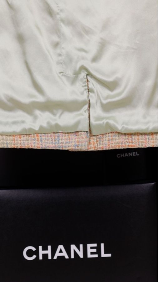 Chanel马卡龙色系花瓣扣半裙-14