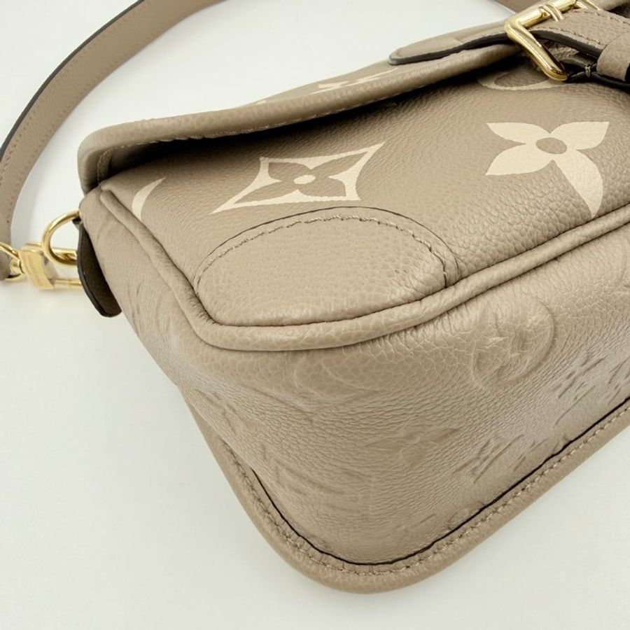 Louis Vuitton - 斑鳩灰牛皮壓紋Diane金釦手提肩背包-8