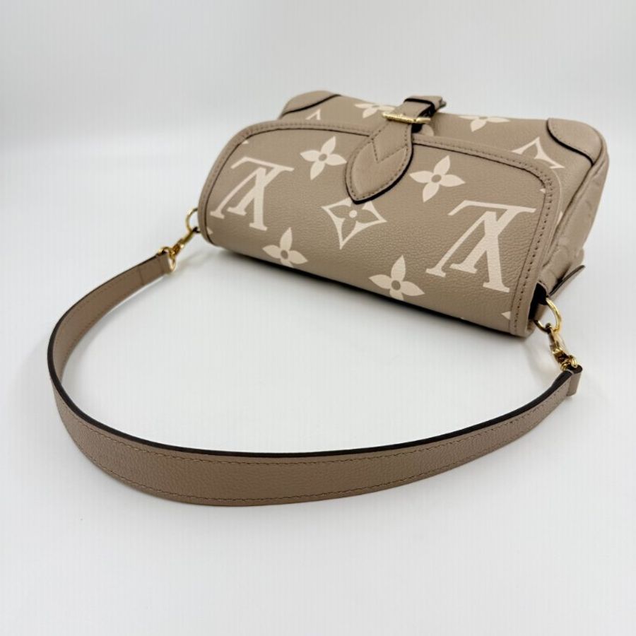 Louis Vuitton - 斑鳩灰牛皮壓紋Diane金釦手提肩背包-12