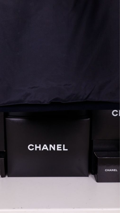 Chanel黑色丹宁牛仔帆布半裙-12
