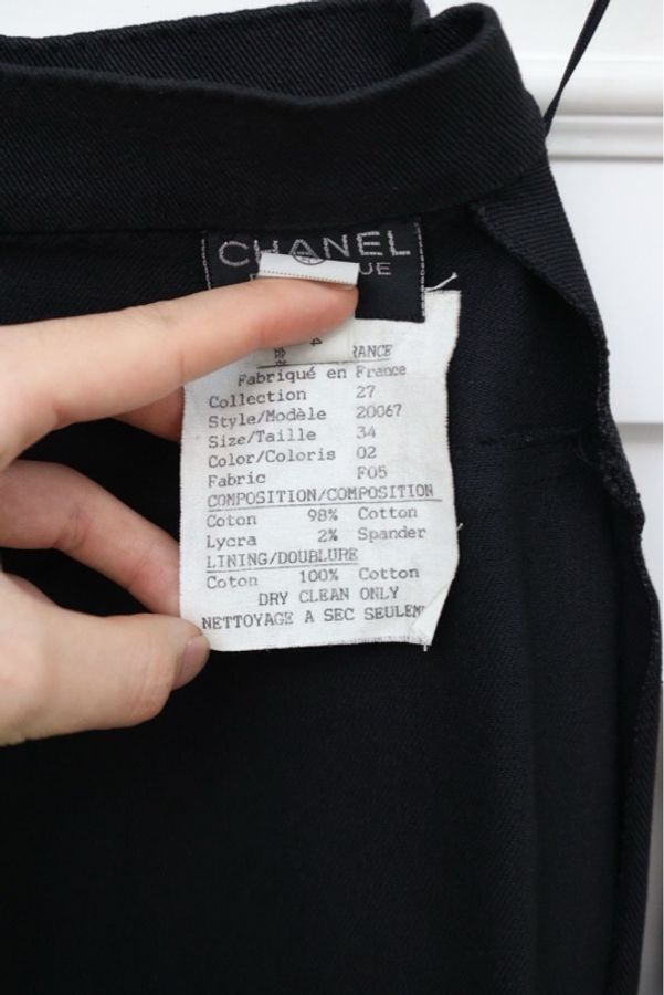 Chanel黑色丹宁牛仔帆布半裙-16