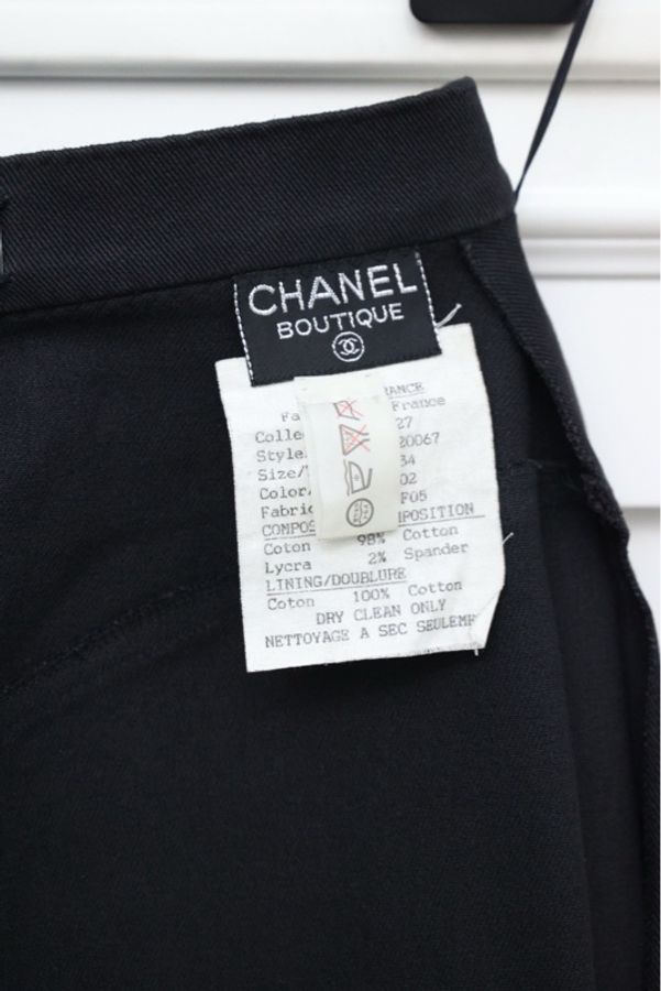 Chanel黑色丹宁牛仔帆布半裙-17