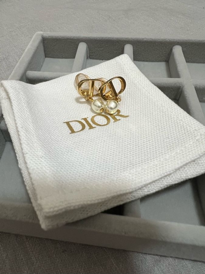 Dior 夾式珍珠耳環-0