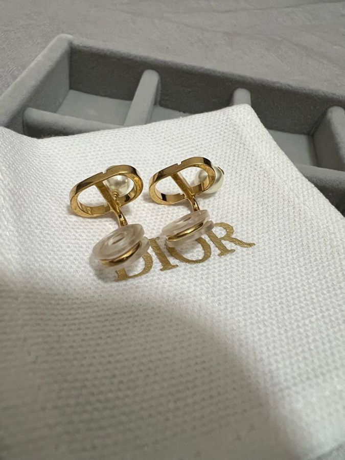 Dior 夾式珍珠耳環-2