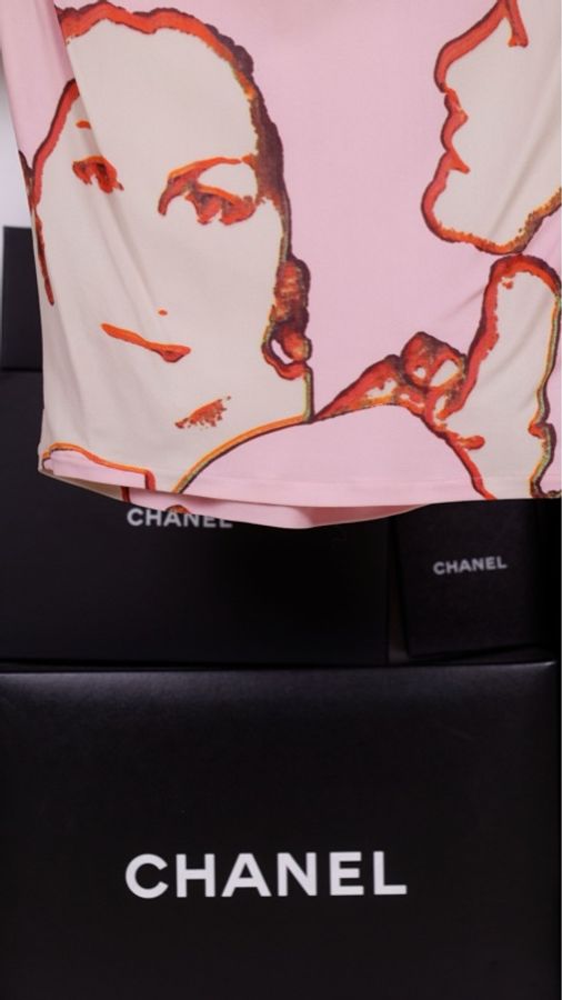 Chanel 00年涂鸦人像短袖T恤-18
