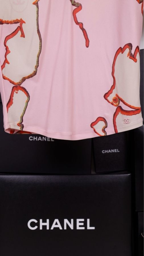Chanel 00年涂鸦人像短袖T恤-19