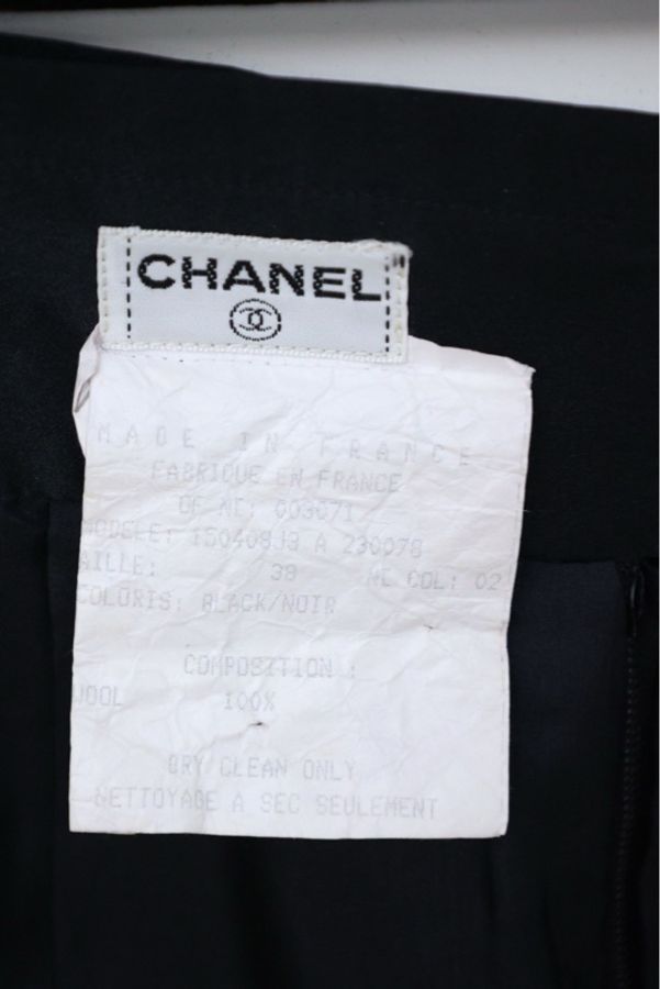 Chanel黑金四叶草素金扣两口袋半裙-7
