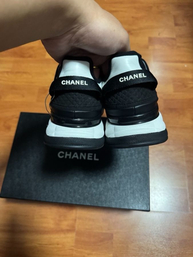 Chanel新款運動鞋香奈兒25c金標熊貓鞋 女款 黑色36.5碼-4