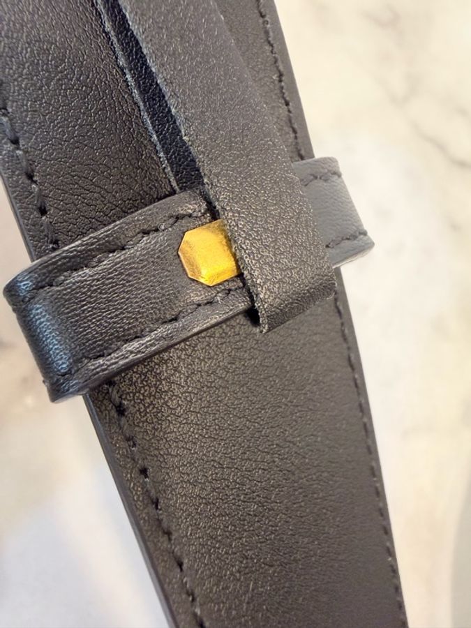 Gucci 黑牛皮雙G 馬夢腰帶 95公分-13