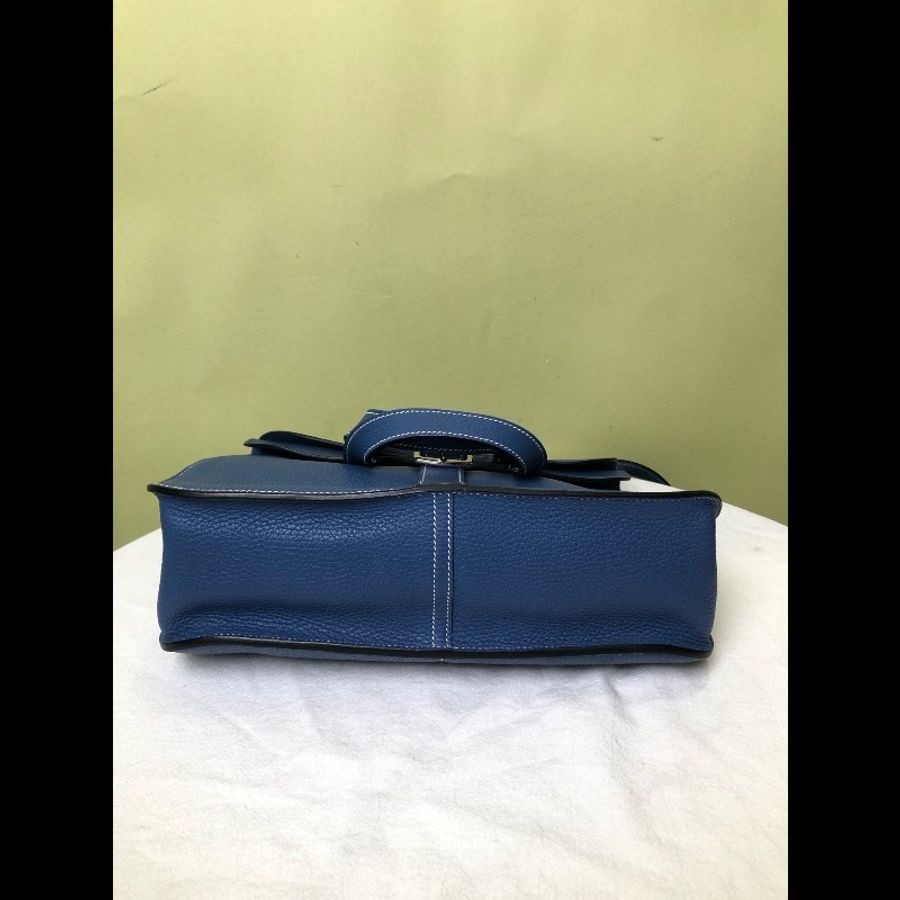 Hermes/愛馬仕 藍色銀扣halzan31斜揹包-6