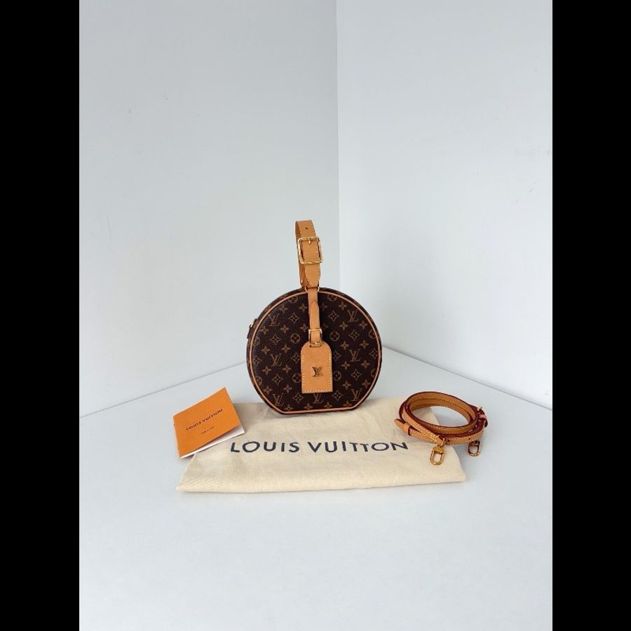 98新🆕LV 路易威登Petite Boite Chapeau 高工價款 老花圓餅 硬餅盒子手拎包-1