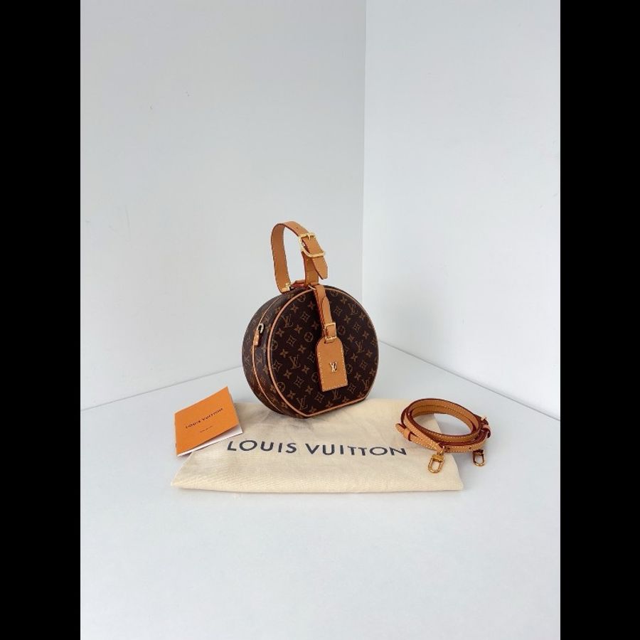 98新🆕LV 路易威登Petite Boite Chapeau 高工價款 老花圓餅 硬餅盒子手拎包-3