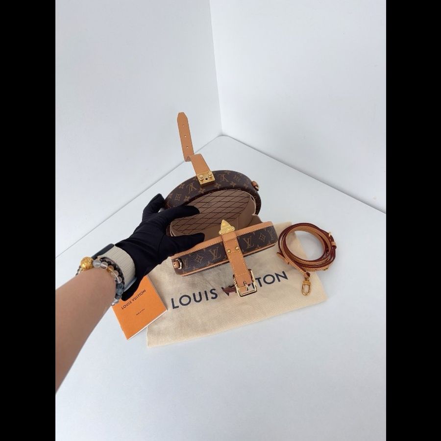 98新🆕LV 路易威登Petite Boite Chapeau 高工價款 老花圓餅 硬餅盒子手拎包-8