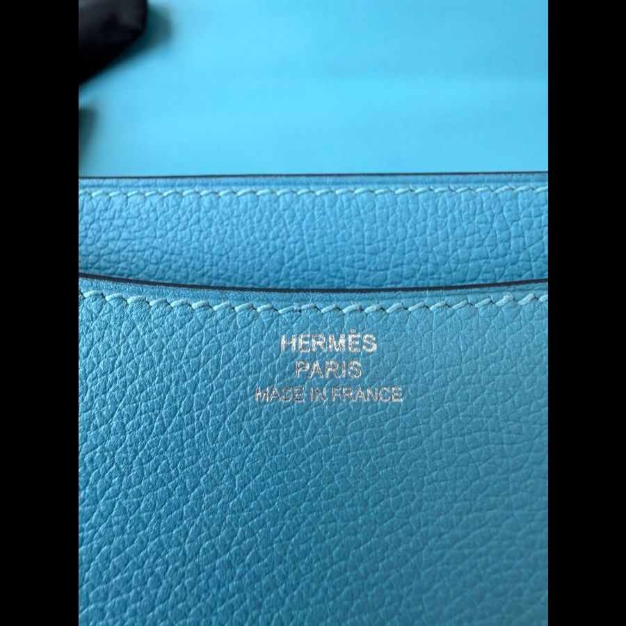 Hermes 康康19 北方藍銀扣ec皮 D刻-11