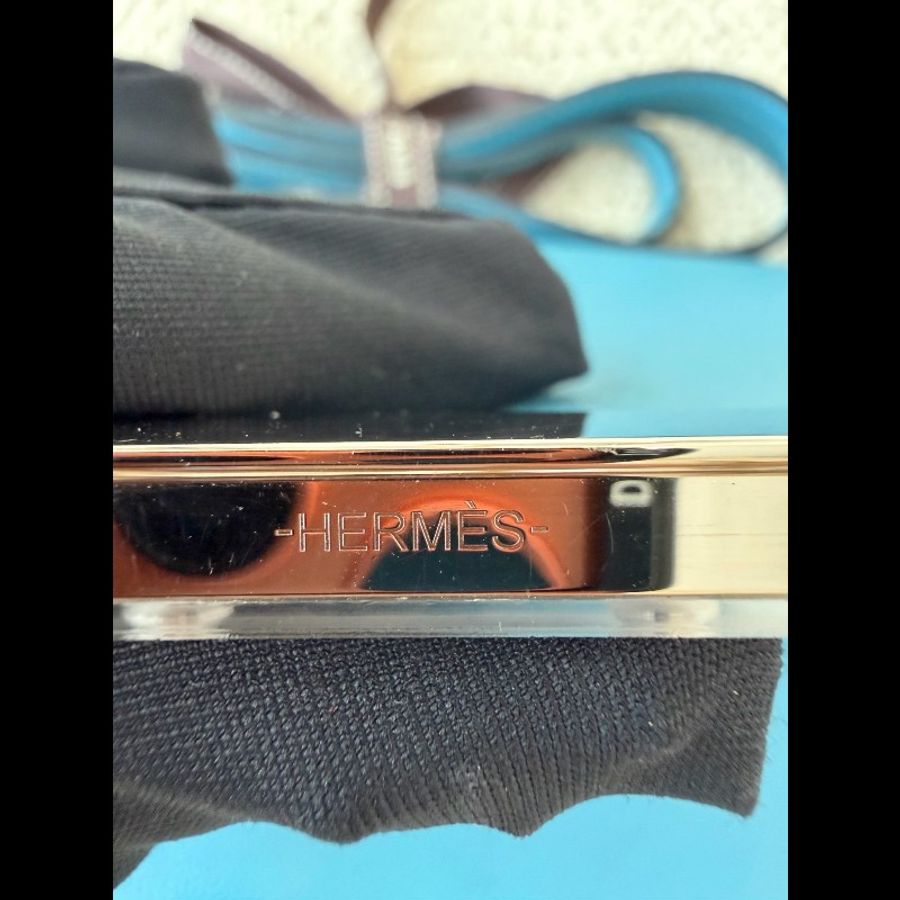 Hermes 康康19 北方藍銀扣ec皮 D刻-12
