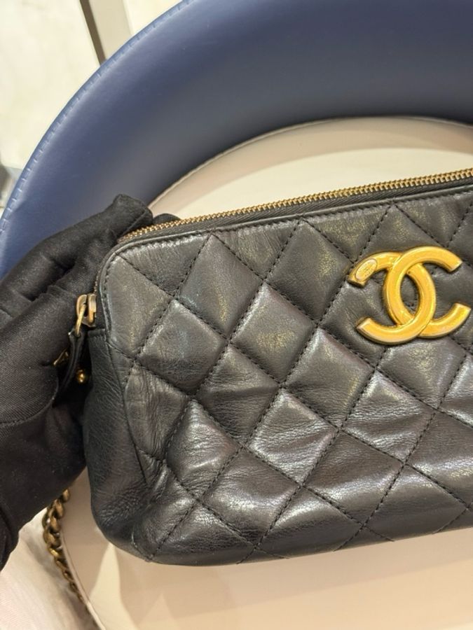 Chanel/香奈兒 金幣相機包單肩腋下包 17開 尺寸:24.5*14.5-5