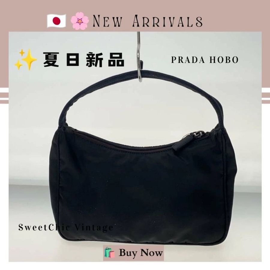 🛍️🎁 26 🔥7月新品【預訂】 💘PRADA 經典黑色尼龍手提包 Prada Hobo Bag Black 🔥 熱賣款 PRADA 經典款 🔥💖 ✨-2