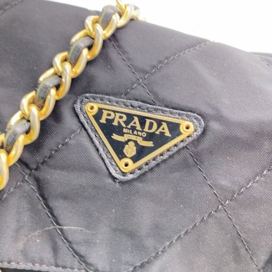 🛍️🎁 26 🔥7月新品【預訂】 💘PRADA 經典黑色尼龍鏈條單肩包 🔥 熱賣款 PRADA Chain Bag 🔥-9