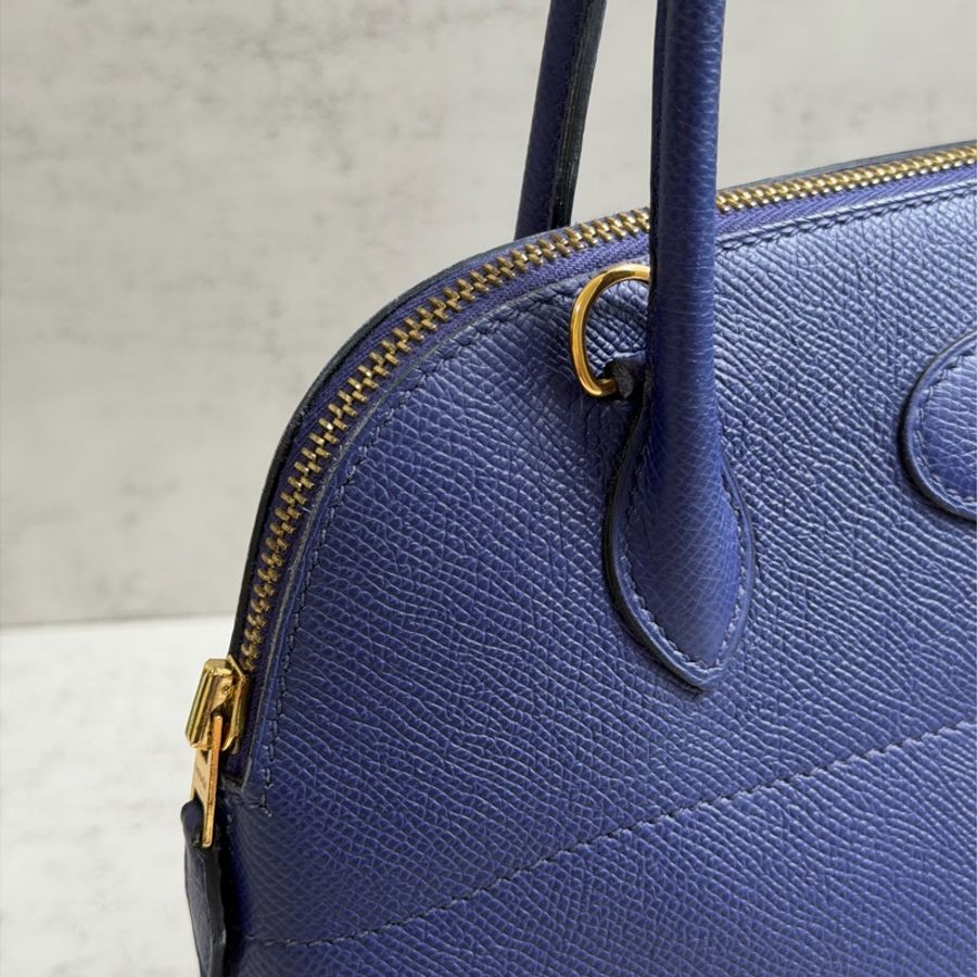 Hermes bolide 27 水墨藍 Epsom皮D刻-7