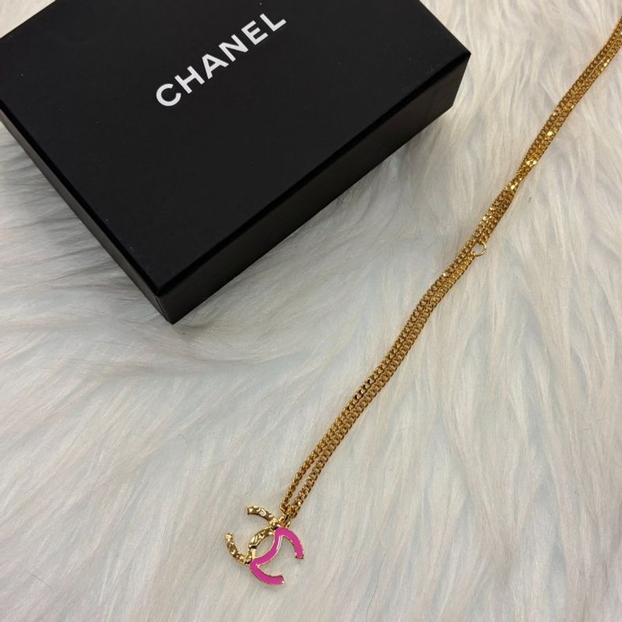 CHANEL 金粉雙色雙C項鍊-2