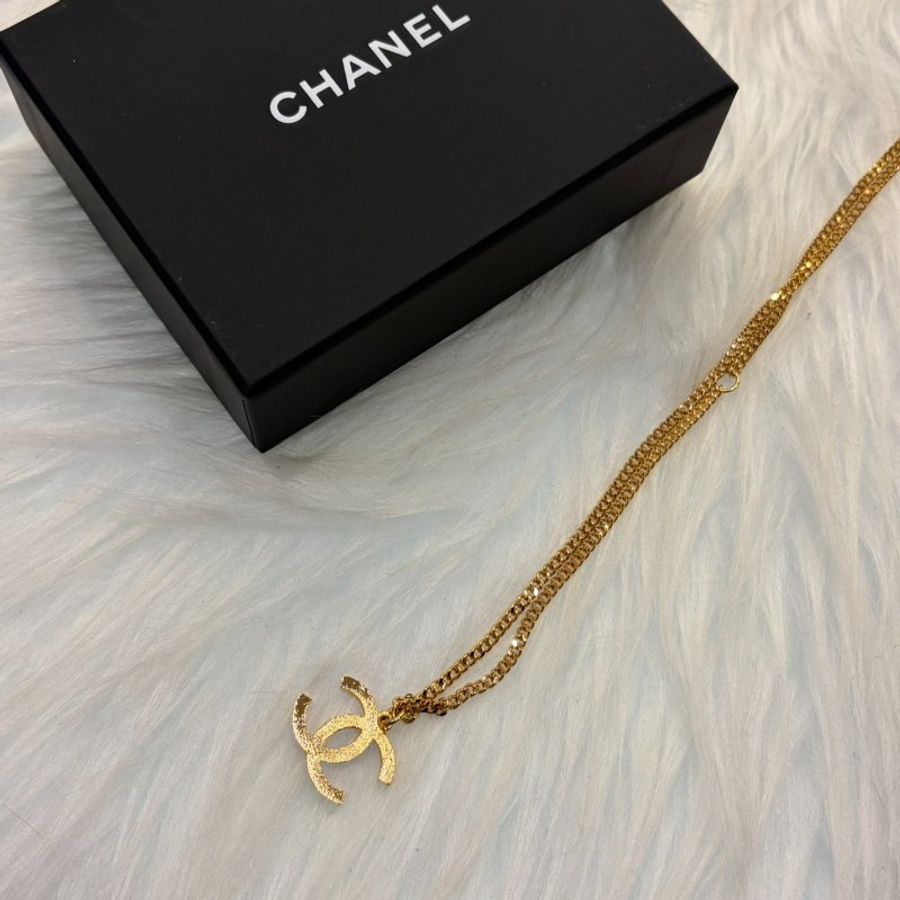 CHANEL 金粉雙色雙C項鍊-3