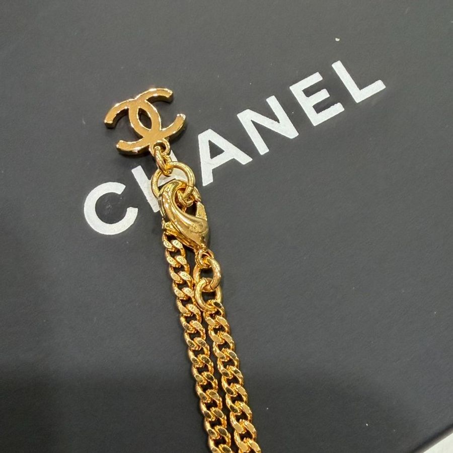 CHANEL 金粉雙色雙C項鍊-4