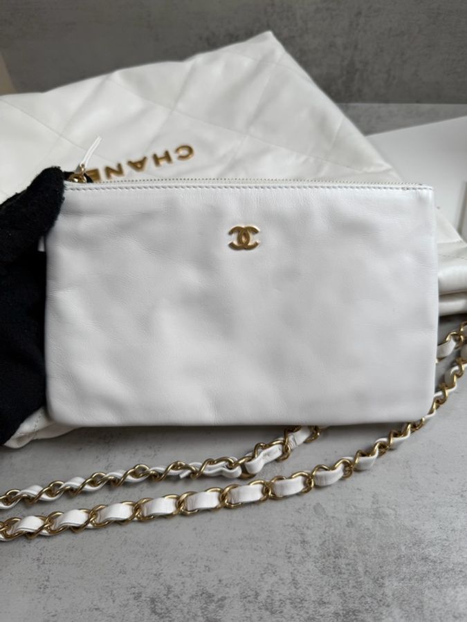 CHANEL 22bag 中號白金 垃圾袋 晶片款 全配購證-32