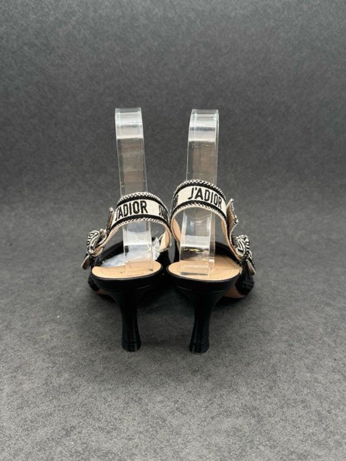 Dior 迪奧 黑色 鏤空 字母 貓跟鞋 高跟鞋 36.5碼-2