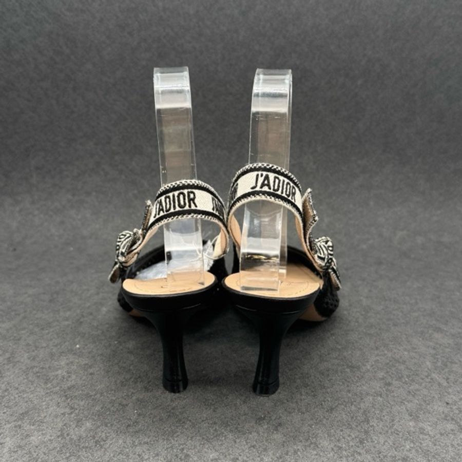 Dior 迪奧 黑色 鏤空 字母 貓跟鞋 高跟鞋 36.5碼-7
