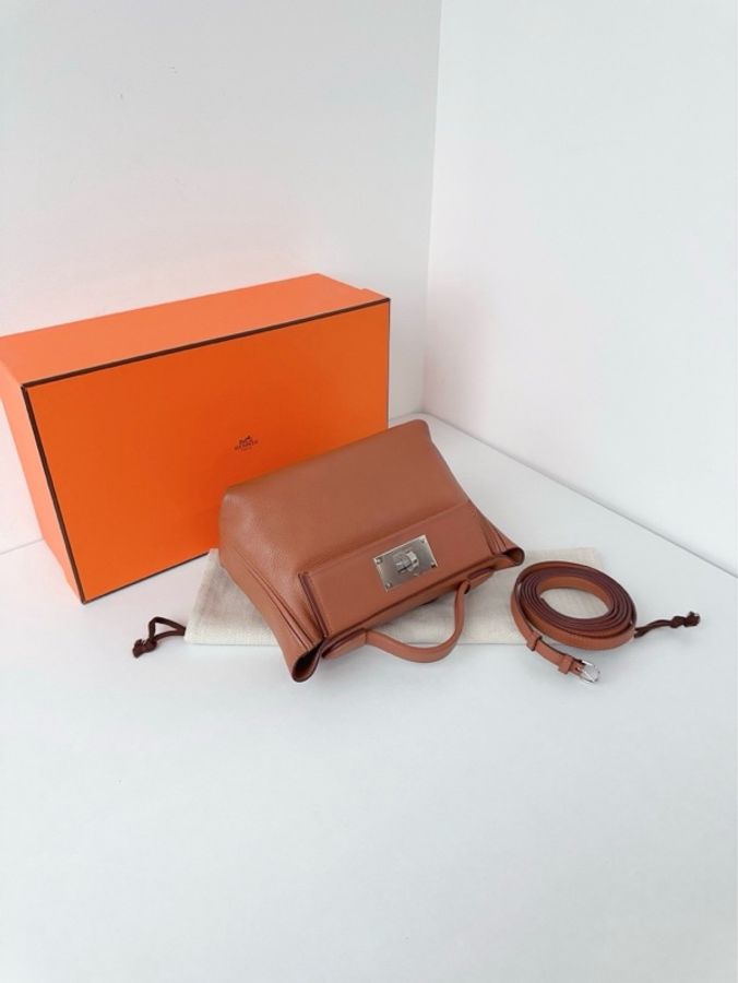 🐎Hermes愛馬仕|2424 mini 金棕銀扣|98新以上膜還在|Z刻-7