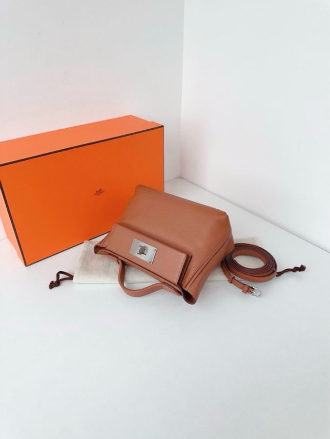 🐎Hermes愛馬仕|2424 mini 金棕銀扣|98新以上膜還在|Z刻-8
