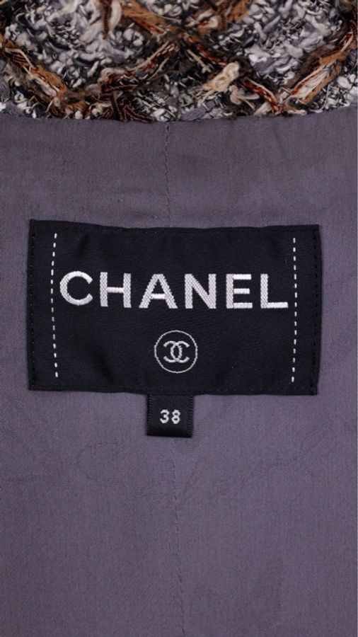 Chanel 18年森林系列灰棕粗花呢外套-18