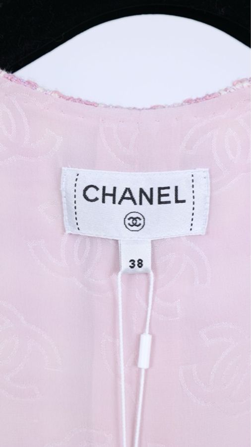 Chanel23S春夏樱花粉千鸟格连体阔腿裤金高银孙千同款-10