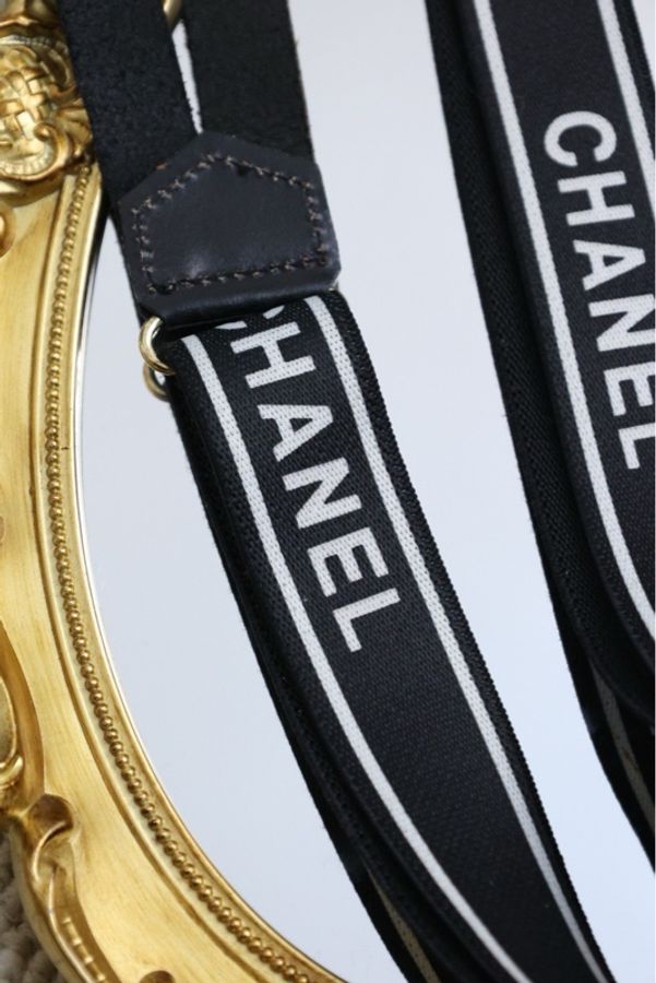Chanel黑白字母背带-15