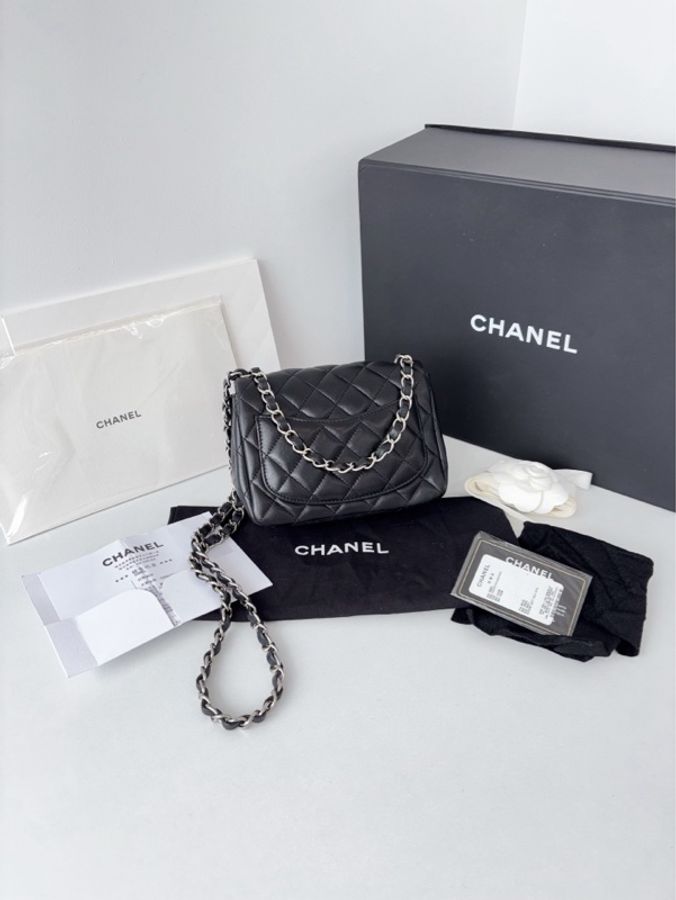 💎Chanel香奈兒|黑銀CF方胖子|98新全配30開-3