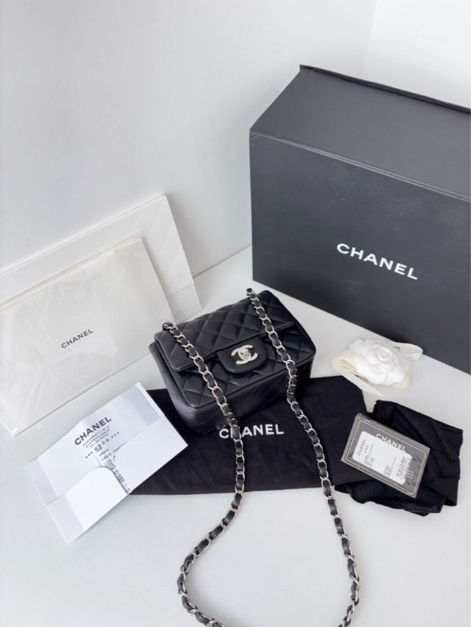 💎Chanel香奈兒|黑銀CF方胖子|98新全配30開-5