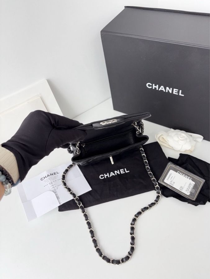 💎Chanel香奈兒|黑銀CF方胖子|98新全配30開-7