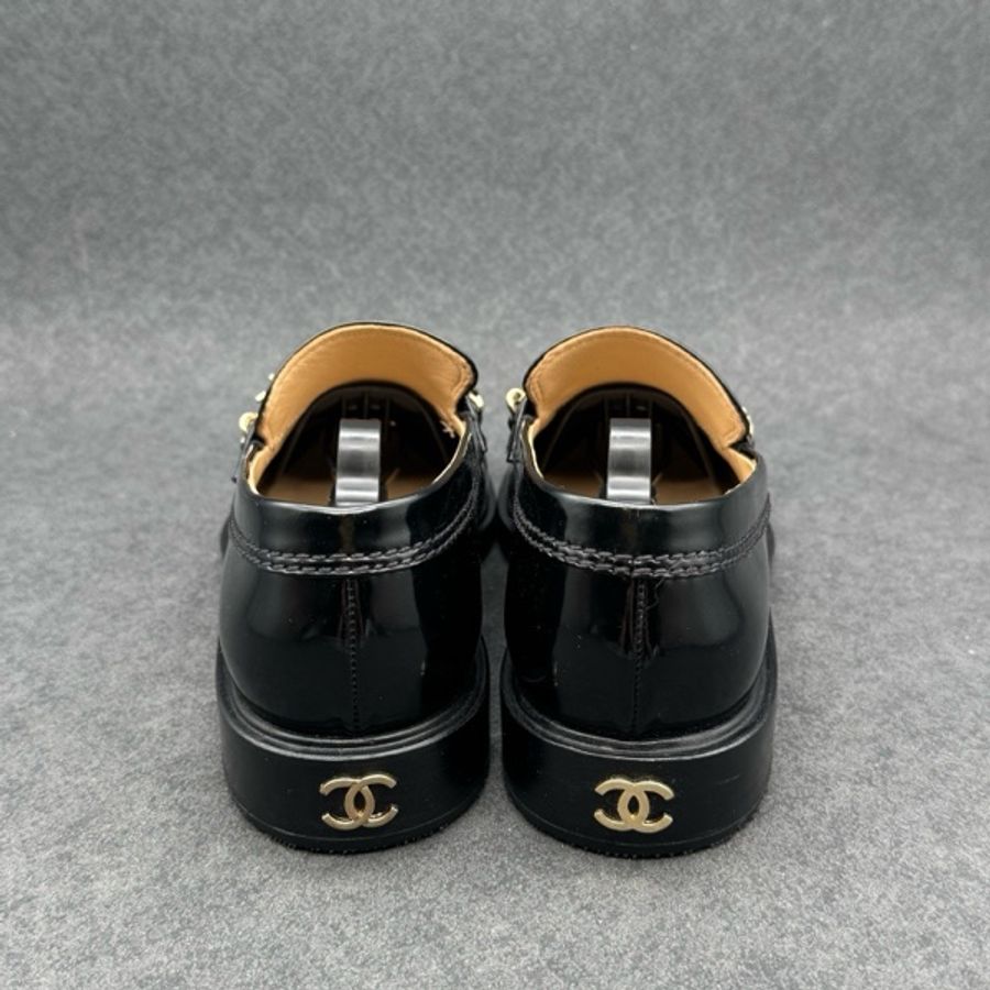 CHANEL香奈兒小牛皮 時尚平底 樂福鞋 女款 黑色 36碼-8