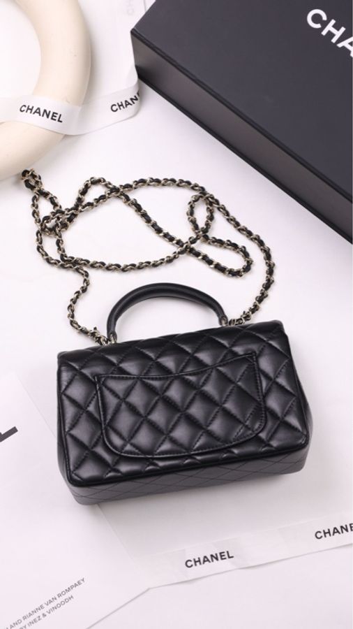 Chanel 24P黑金cf mini handle单肩包-1