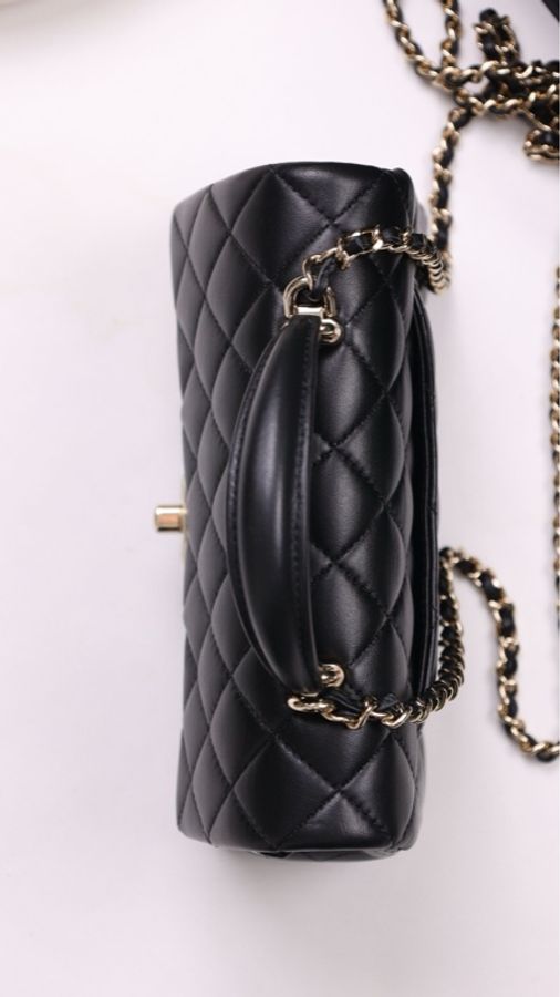 Chanel 24P黑金cf mini handle单肩包-5