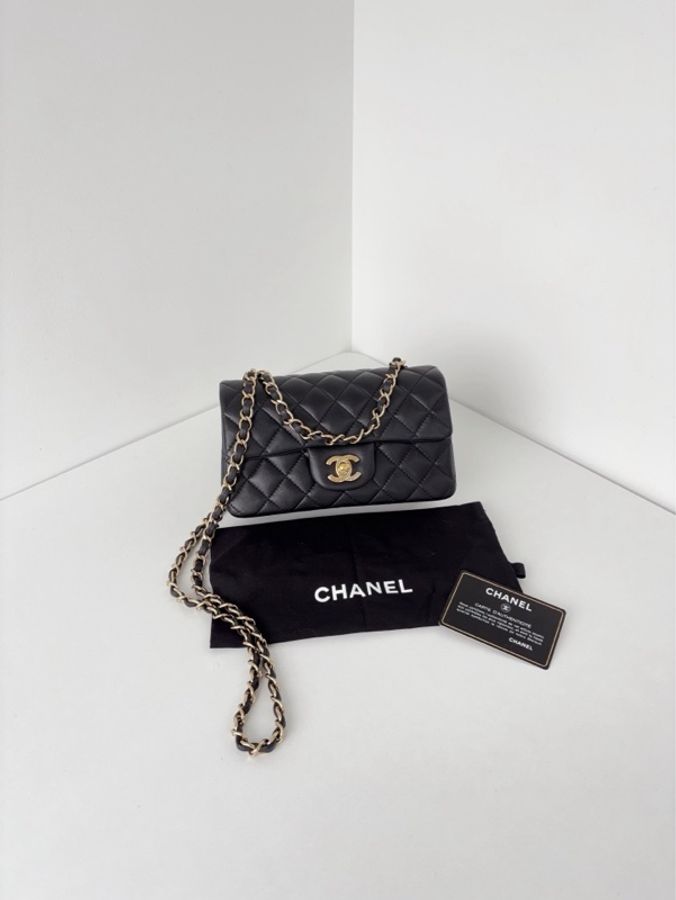 💎Chanel香奈兒|黑金Classic CF大mini鏈條包|98新24開 保卡✅-1