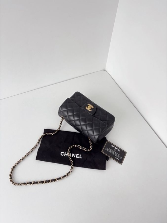 💎Chanel香奈兒|黑金Classic CF大mini鏈條包|98新24開 保卡✅-7