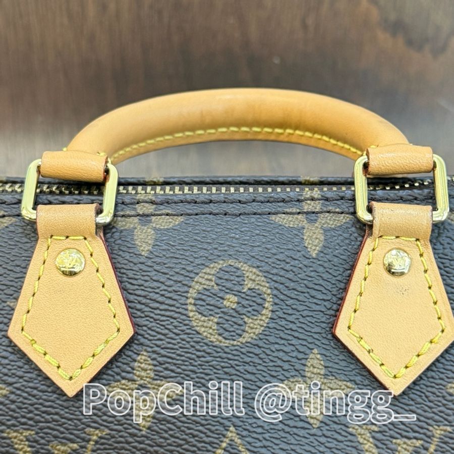 LV 原花 Nano speedy金釦手提肩斜背波士頓包M81085-8