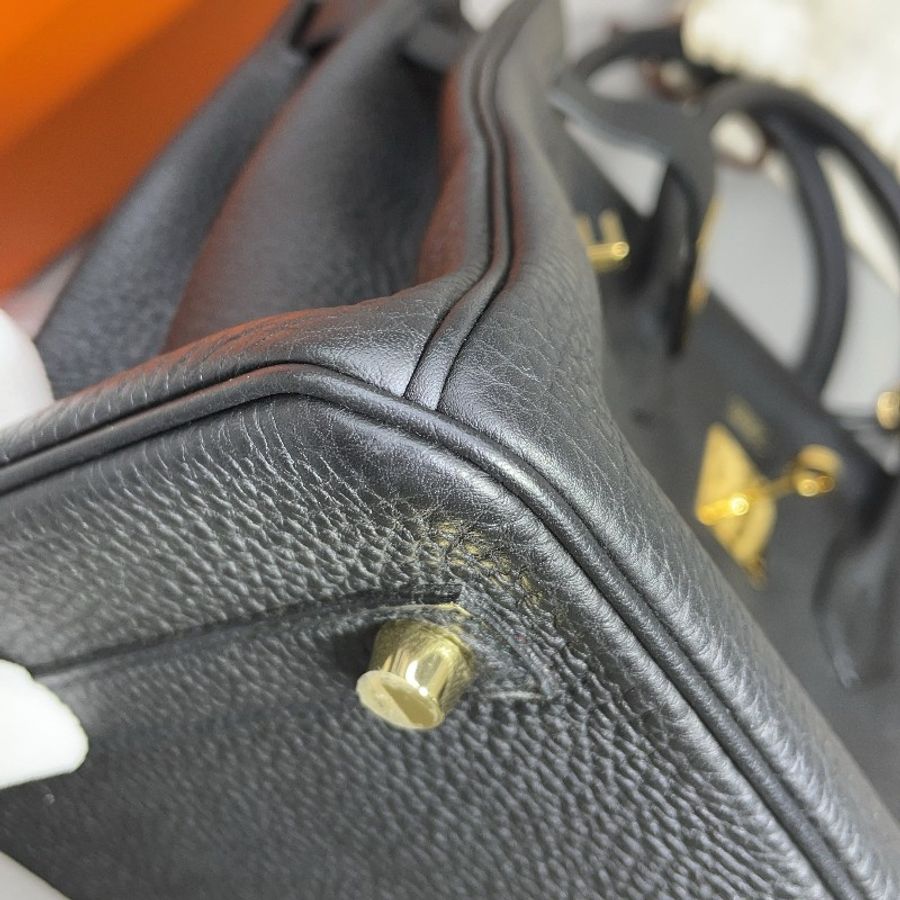 HERMES愛馬仕 Birkin 30 金扣 Togo牛皮 鉑金包手提包 30 女款 89 Noir 黑色-5