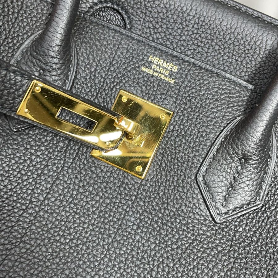 HERMES愛馬仕 Birkin 30 金扣 Togo牛皮 鉑金包手提包 30 女款 89 Noir 黑色-7