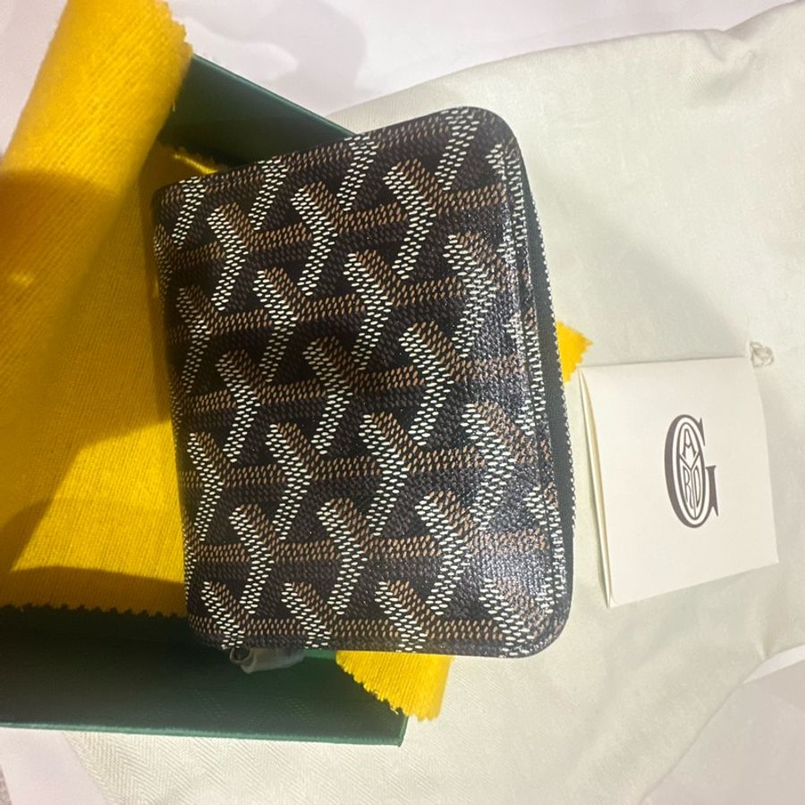 Goyard黑色拉鍊皮夾9新-6