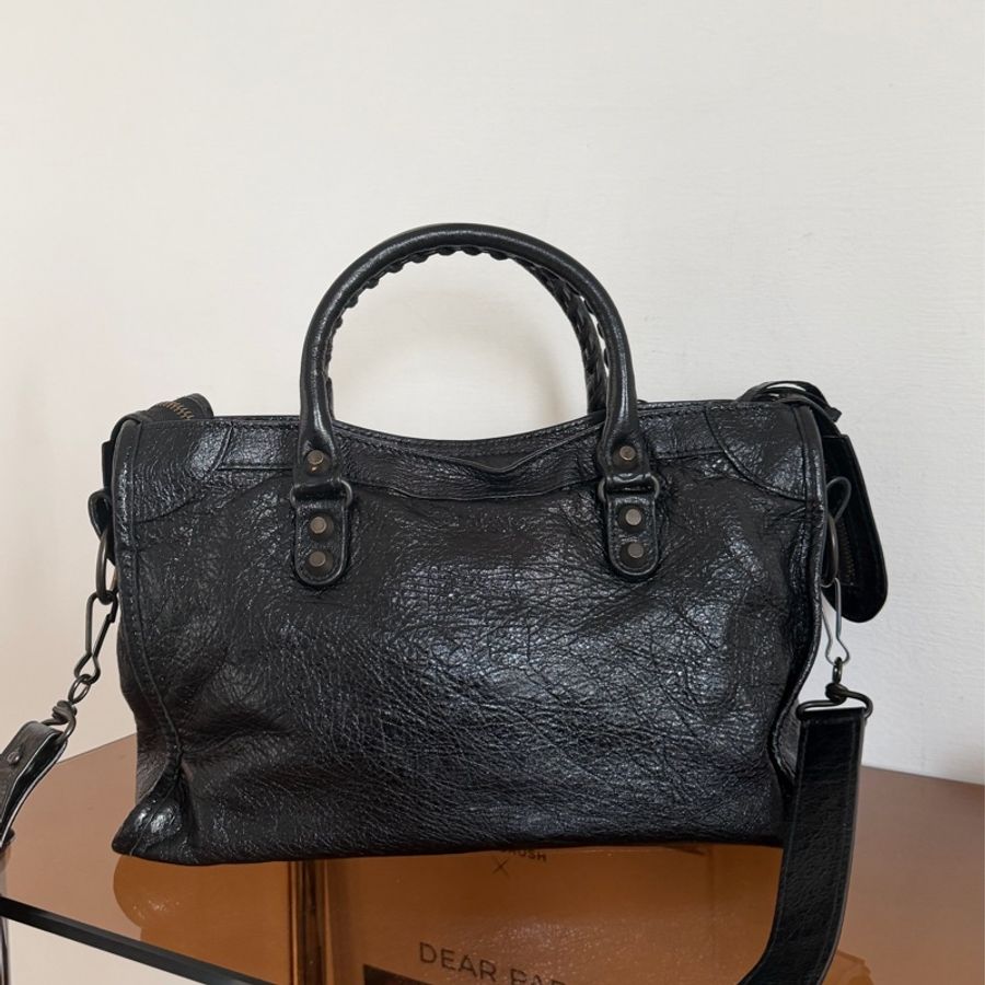 #爆款 Balenciaga Le city 機車包小號 黑色銅釘-3
