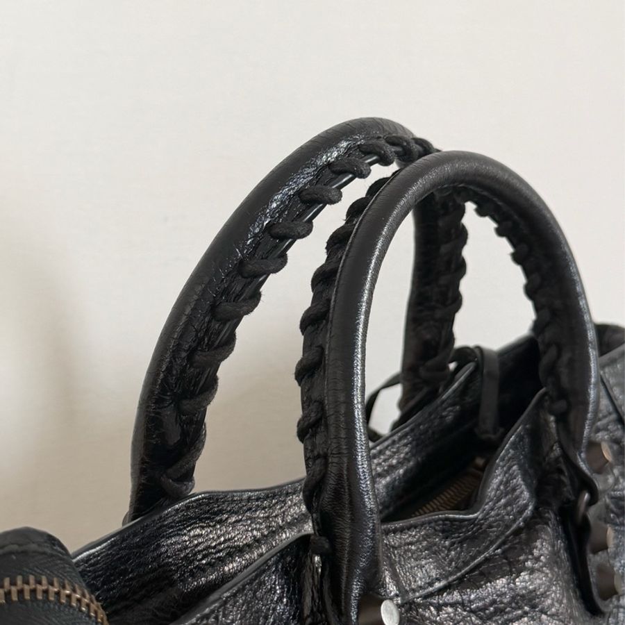 #爆款 Balenciaga Le city 機車包小號 黑色銅釘-7
