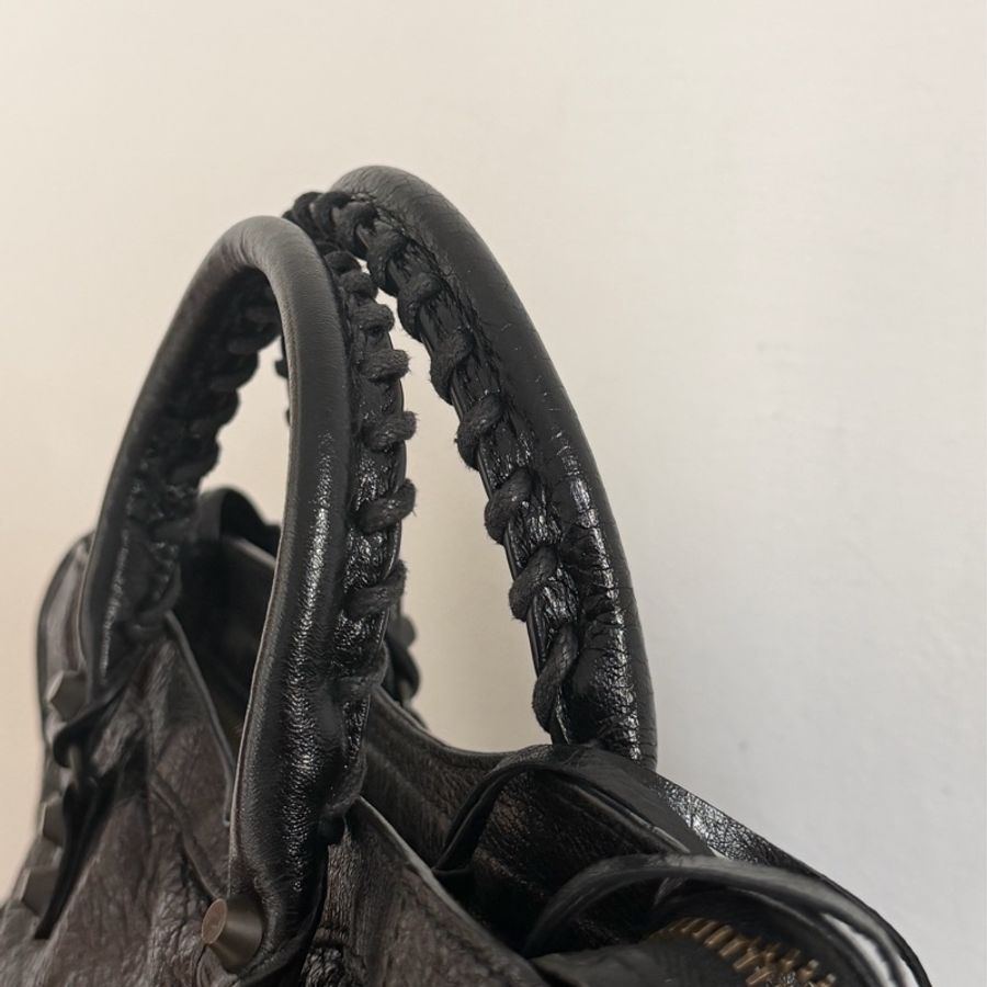 #爆款 Balenciaga Le city 機車包小號 黑色銅釘-8