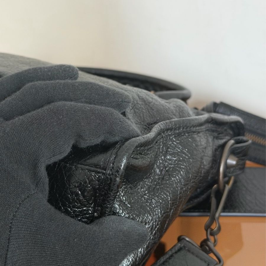 #爆款 Balenciaga Le city 機車包小號 黑色銅釘-12